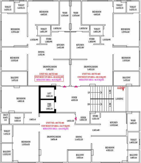Floor Plan of Hiradhan Bela Apartment in Ambawadi, Ahmedabad - Image 90158
