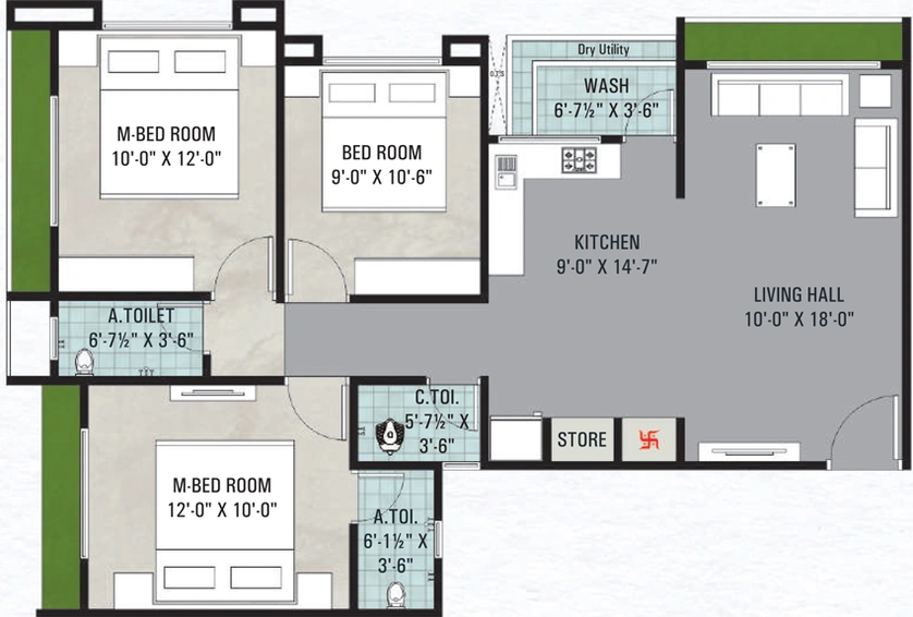 2 BHK Flat in Unique Meera Homes in Mota Varachha, Surat - Image 656878
