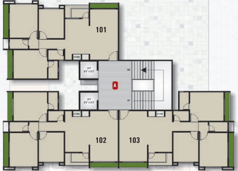 Floor Plan of Unique Meera Homes in Mota Varachha, Surat - Image 89938