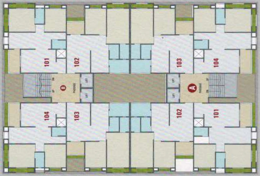 Floor Plan of Ashtavinayak Residency in Punagam, Surat - Image 107319