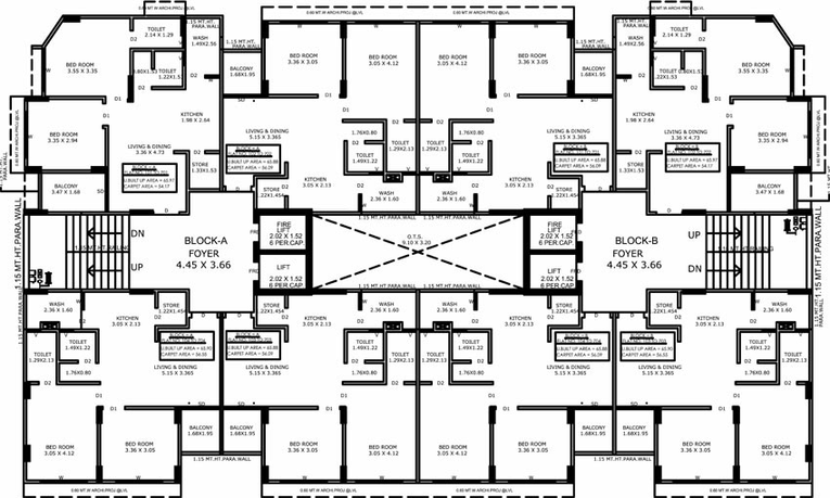 Floor Plan of Hiradhan Suviral Apartment in Ranip, Ahmedabad - Image 89976