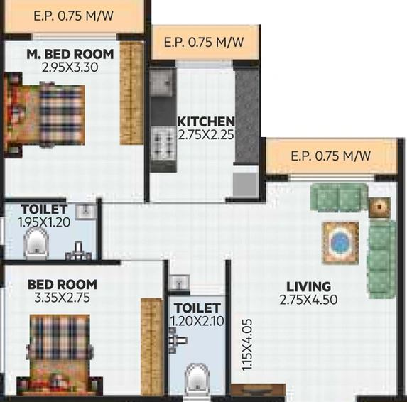 2 BHK Flat in Annapurna Sharmila Residency in Badlapur East, Thane - Image 441463