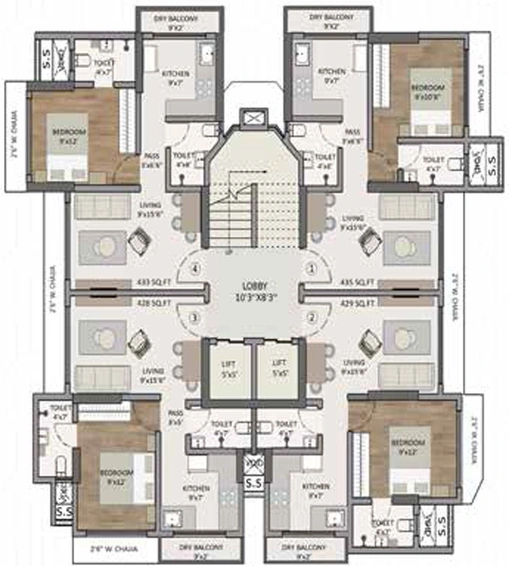 Floor Plan of Panom Park in Malad West, Mumbai - Image 89983