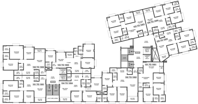Floor Plan of Safaliya Shruti Apartment in Memnagar, Ahmedabad - Image 90104