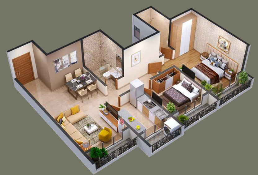 2 BHK Flat in Shakti Siyara Elite in Kalyan West, Thane - Image 441475