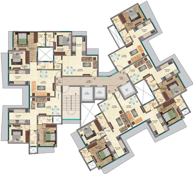 Floor Plan of Daga Sofrance in Ghatkopar East, Mumbai - Image 90199
