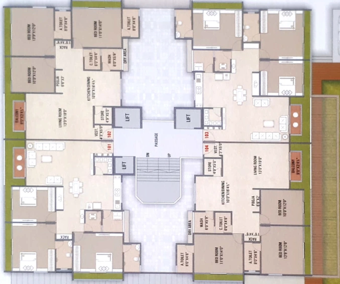 Floor Plan of Universal Alpha Season in Mota Varachha, Surat - Image 90262