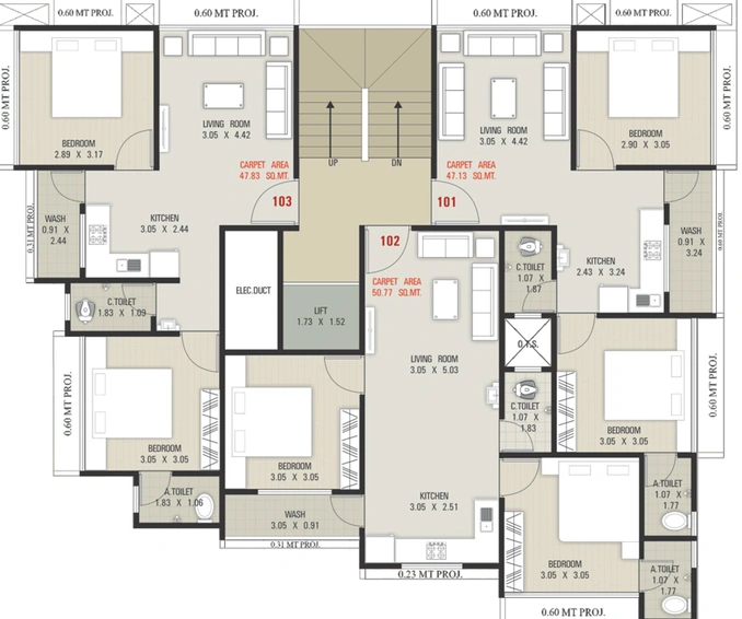 Floor Plan of Kavya Heights in Nana Varachha, Surat - Image 90838