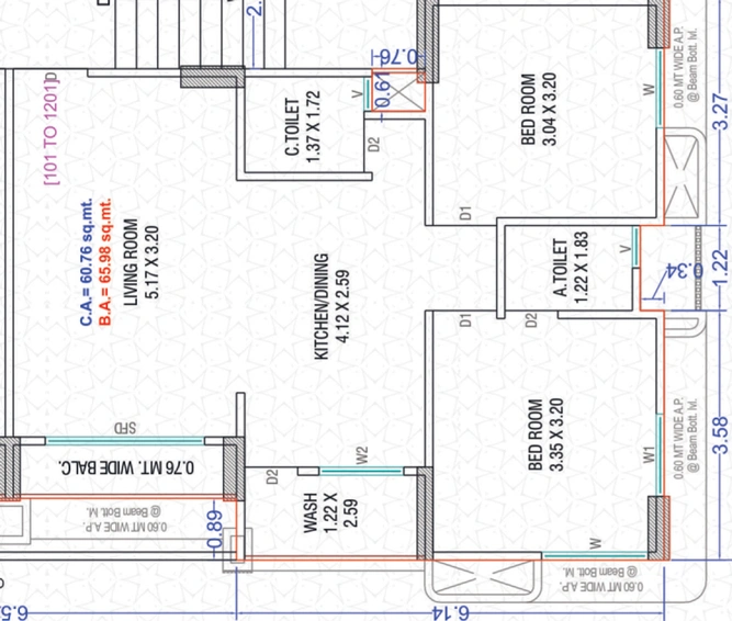 2 BHK Flat in Jiteshbhai Angel Heights in Sarthana Jakat Naka, Surat - Image 658814