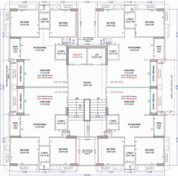 Floor Plan of Jiteshbhai Angel Heights in Sarthana Jakat Naka, Surat - Image 90847