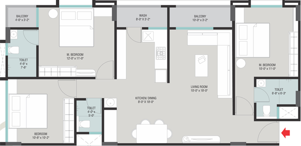 3 BHK Flat in Avkar Avalon in Bhayli Road, Vadodara - Image 658928