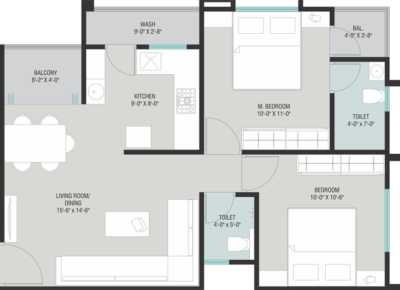 2 BHK Flat in Avkar Avalon in Bhayli Road, Vadodara - Image 658927