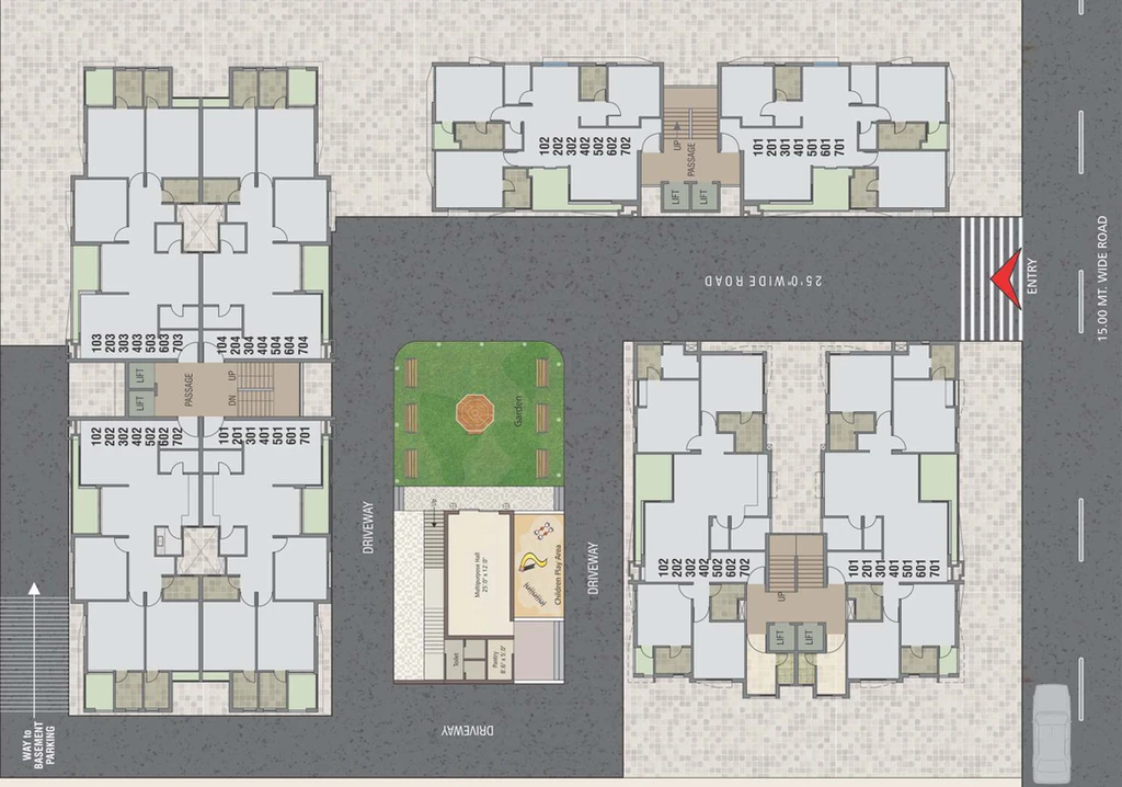 Master Plan of Eshanti Elegance in Vasna Bhayli Main Road, Vadodara - Image 90318