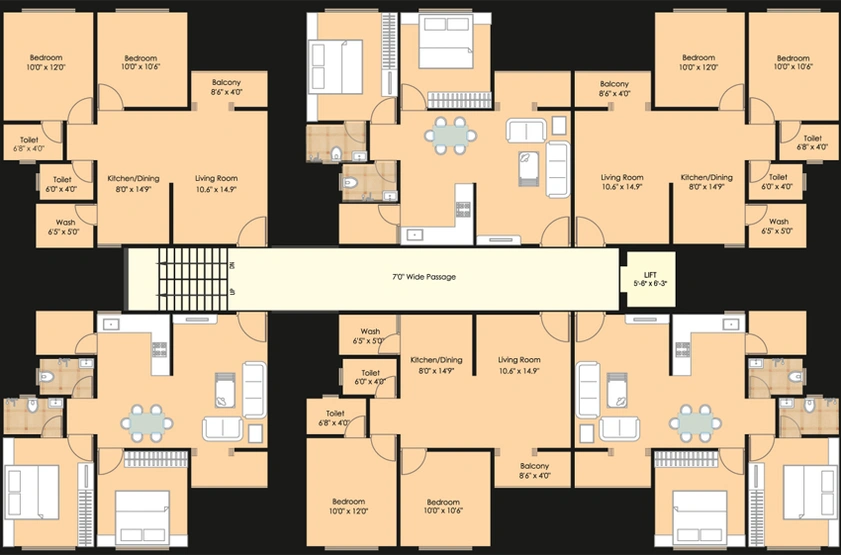 Floor Plan of Meher Golden Icon in Vasna Bhayli Main Road, Vadodara - Image 91042