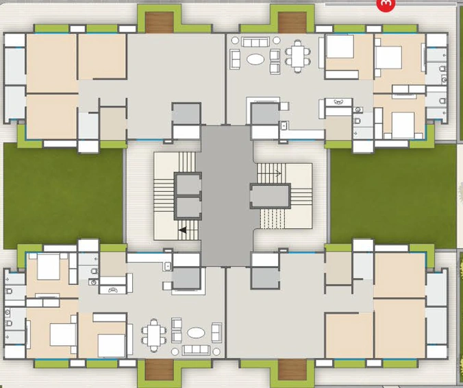 Floor Plan of Sahajanand Viha in Mota Varachha, Surat - Image 109113