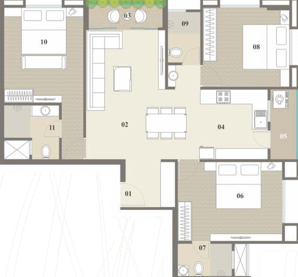 3 BHK Flat in Saral Lotus Whitefield in Bhayli Road, Vadodara - Image 659032