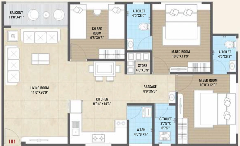 3 BHK Flat in Anupam Reeva Icon in Mota Varachha, Surat - Image 658131