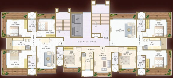 Floor Plan of Navkar Paradise in Borivali West, Mumbai - Image 90417
