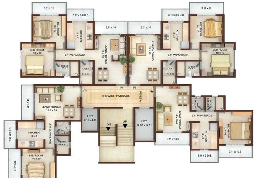 Floor Plan of UK Vedic Heights in Kandivali East, Mumbai - Image 90432