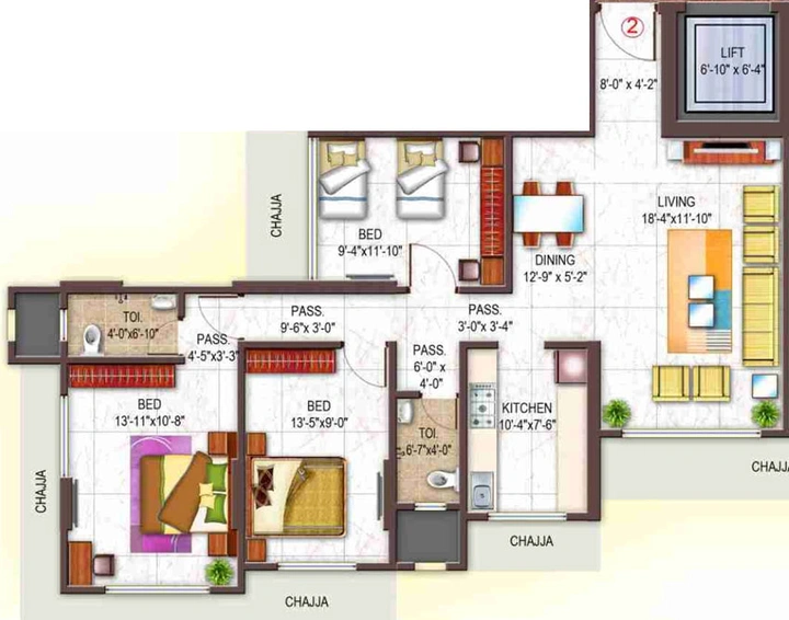 3 BHK Flat in VL Stella Sapphire in Chembur East, Mumbai - Image 658256