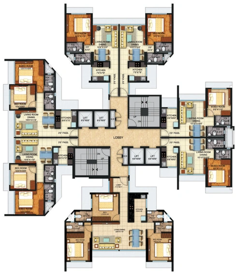 Floor Plan of Red Brick Brizo Residency in Chembur East, Mumbai - Image 90735