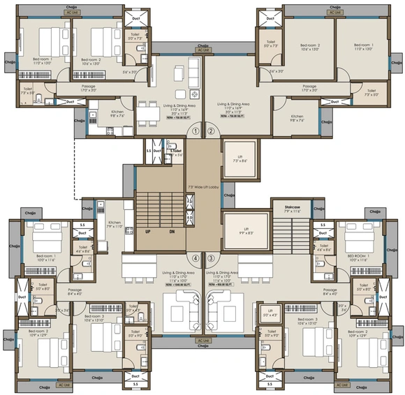 Floor Plan of Mayfair Liv in Santacruz West, Mumbai - Image 90741