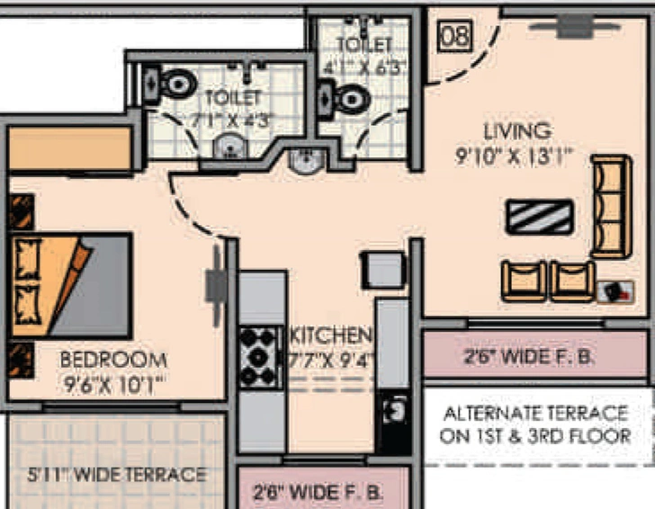 1 BHK Flat in Ushakiran Enclave in Dombivli, Thane - Image 441576
