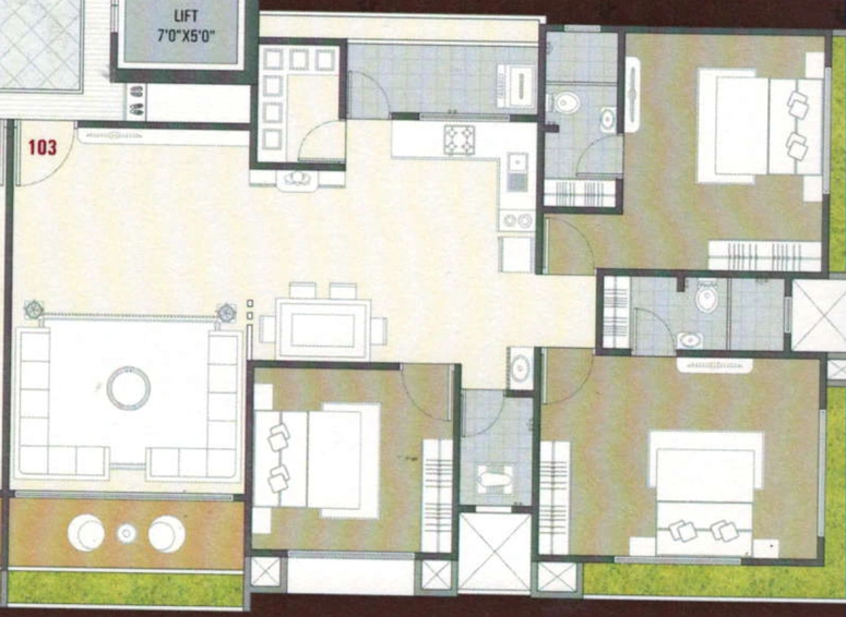 3 BHK Flat in Mantra Homes in Mota Varachha, Surat - Image 658401