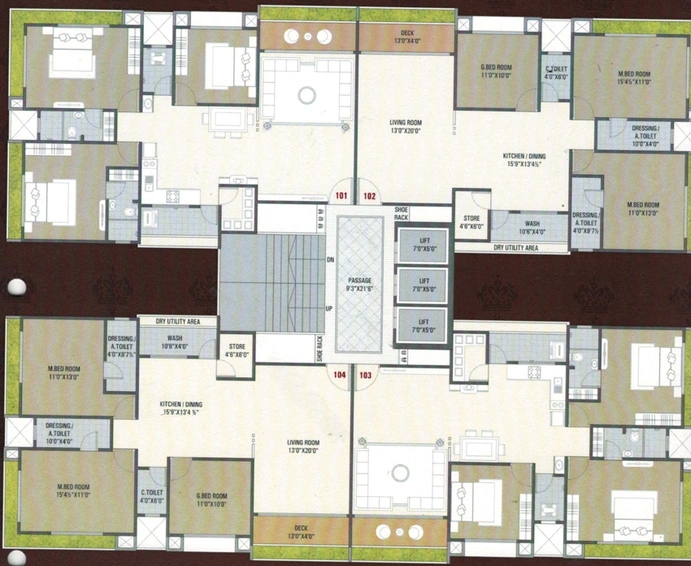 Floor Plan of Mantra Homes in Mota Varachha, Surat - Image 90490