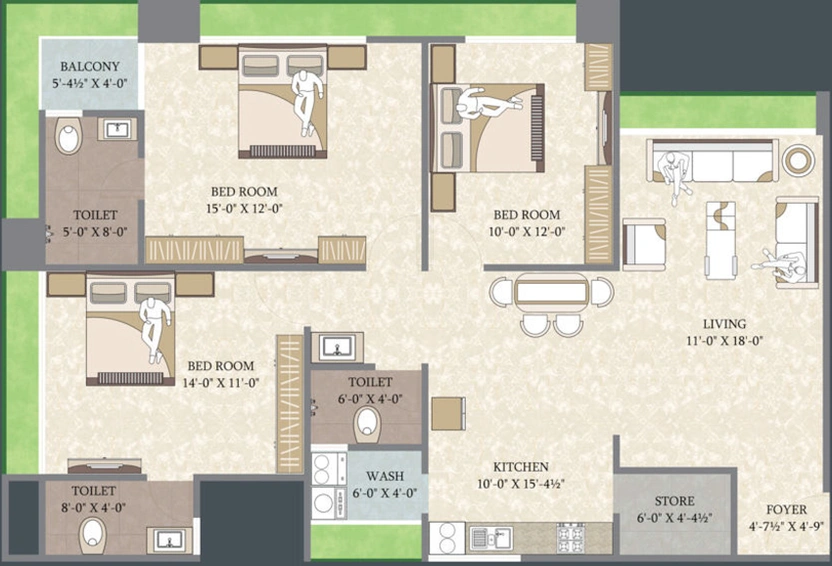3 BHK Flat in Blu Altezza in Pal, Surat - Image 658861