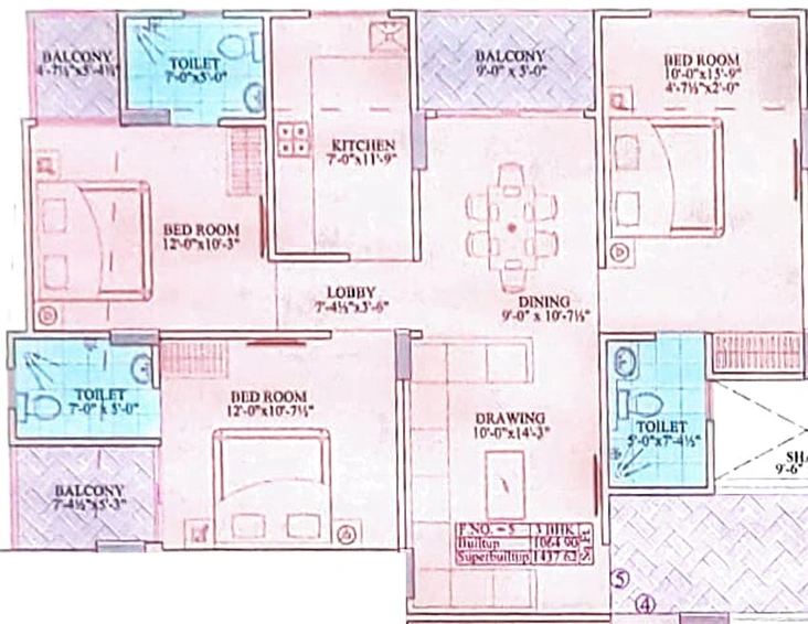 3 BHK Flat in Gurukripa Grand Sky Apartment in Jagatpura, Jaipur - Image 664552