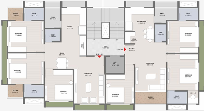 Floor Plan of Vraj Prasthan 10 in Paldi, Ahmedabad - Image 92487