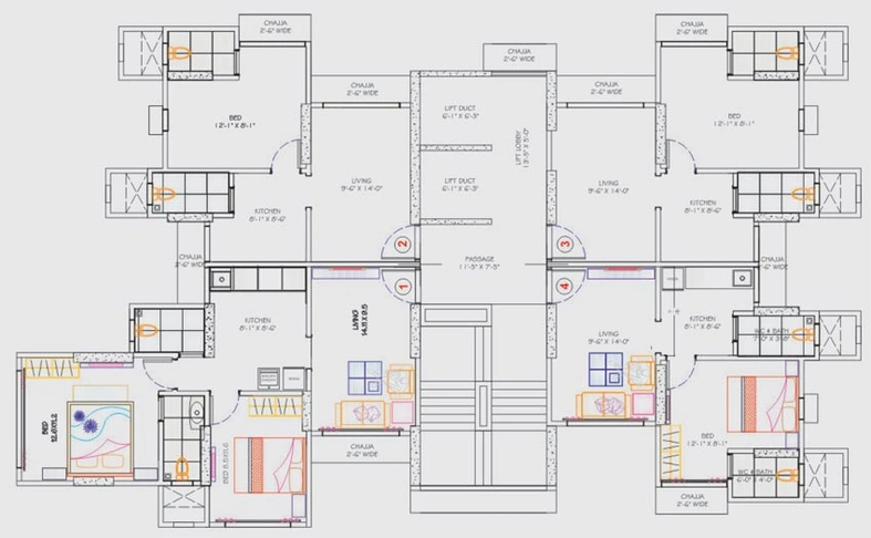 Floor Plan of Kings Heights in Nahur, Mumbai - Image 92172