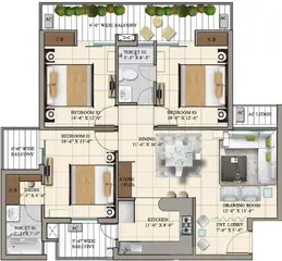 Project Image of 3 BHK Flat for Rent in Ubber Highland Park Zirakpur, Chandigarh - Image 50814