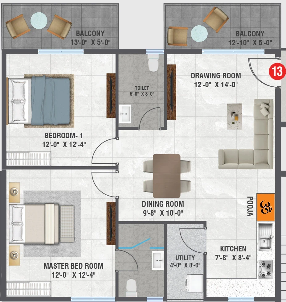 Project Image of 2 BHK Flat for Resale in Shri Amrutha Srinivasam, Bachupally - Image 51897