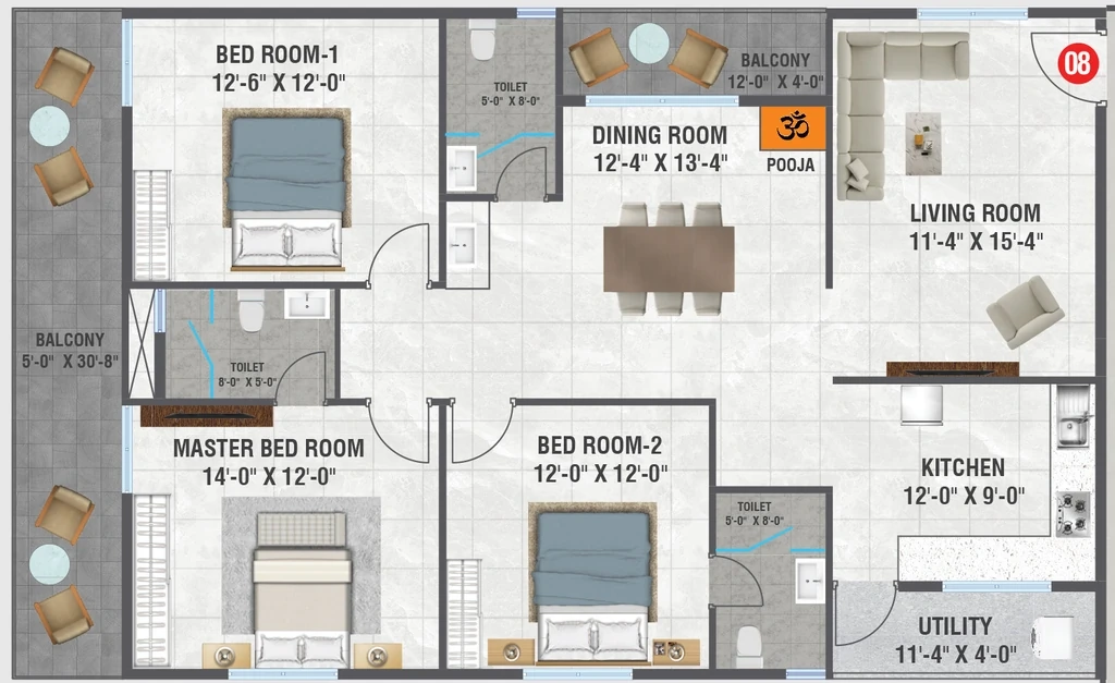 Project Image of 3 BHK Flat for Resale in Shri Amrutha Srinivasam, Bachupally - Image 51949