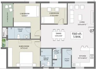 Project Image of 3 BHK Flat for Resale in Chilcon Mayan Alkapur, Hyderabad - Image 52117