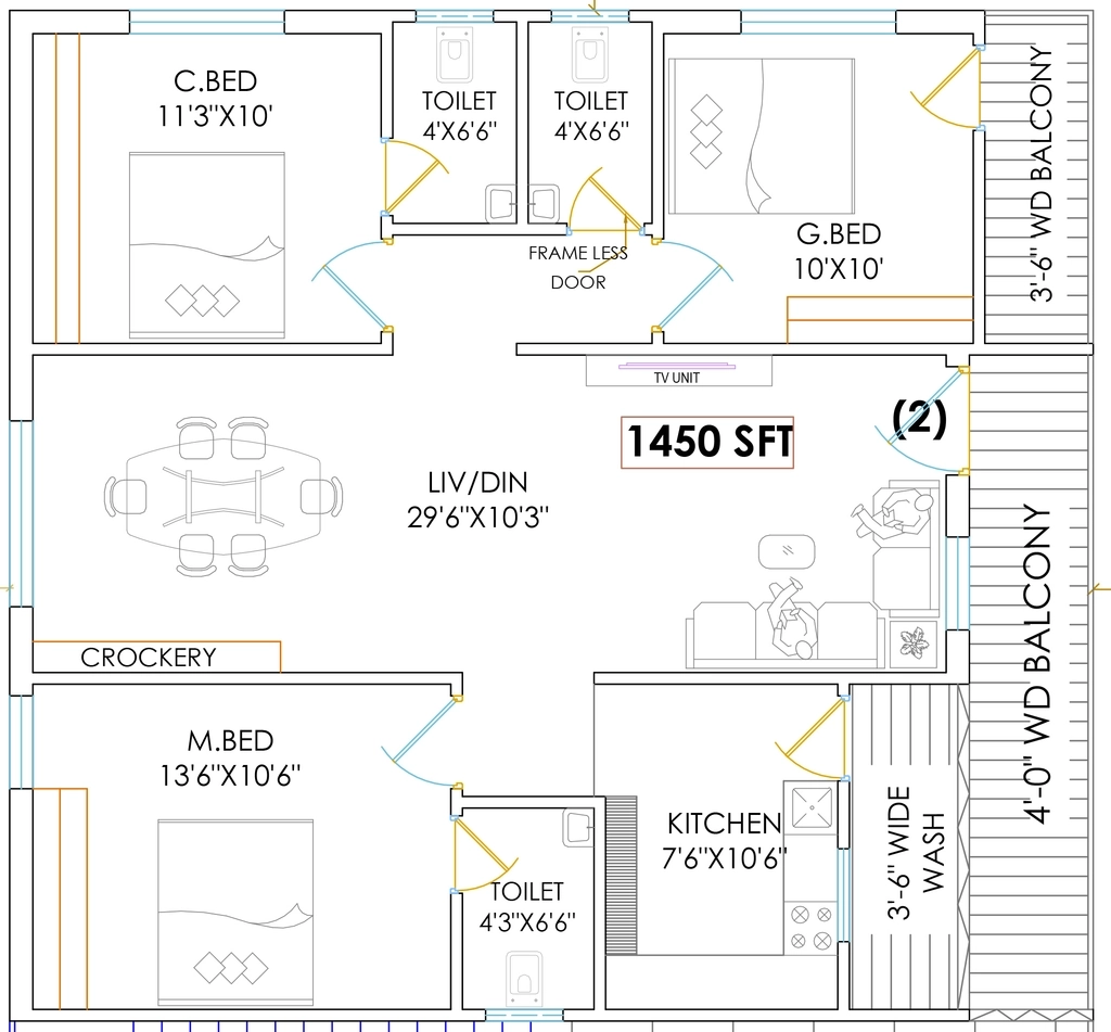 Project Image of 3 BHK Flat for Resale in Zenith Elite Apartment 1, Hafeezpet - Image 52152