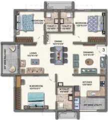 Project Image of 3 BHK Flat for Resale in Aparna Cyber Heights Osman Nagar, Hyderabad - Image 52843