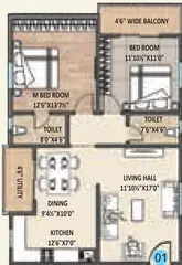 Project Image of 2 BHK Flat for Resale in Avantika The Espino Chandanagar, Hyderabad - Image 53056