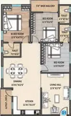 Project Image of 3 BHK Flat for Resale in Avantika The Espino Chandanagar, Hyderabad - Image 53070