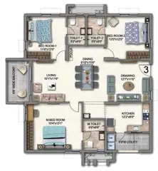 Project Image of 3 BHK Flat for Resale in Aparna Cyber Shine Osman Nagar, Hyderabad - Image 53120