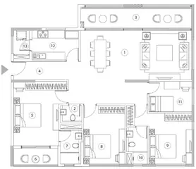 Floor Plan of 4 BHK Flat for Resale in PS Navyom New Alipore, Kolkata - Image 57301