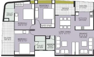 Project Image of 3 BHK Flat for Resale in BCM Paradise Nipania, Indore - Image 59162