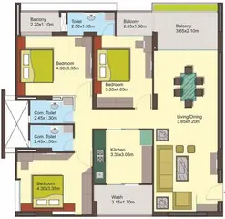 Project Image of 3 BHK Flat for Resale in BCM Park Nipania, Indore - Image 59176