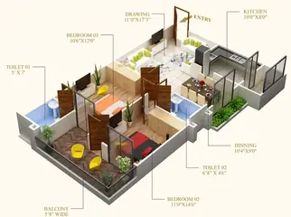Project Image of 2 BHK Flat for Resale in JVD Devdarshan Bicholi Mardana, Indore - Image 59502