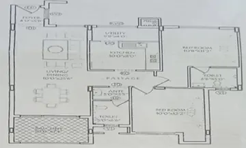 Floor Plan of 2 BHK Flat for Resale in Guduvancheri, Chennai - Image 59908