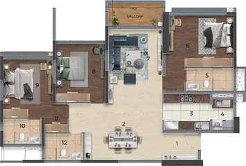 Project Image of 3 BHK Flat for Resale in Purva Orient Grand Sudhama Nagar, Bangalore - Image 66083