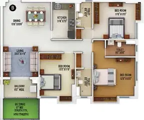 Project Image of 3 BHK Flat for Rent in Merlin 5th Avenue Dhapa, Kolkata - Image 68894