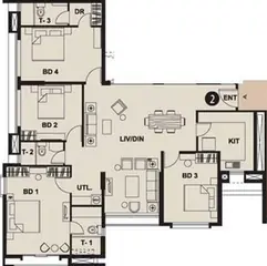 Project Image of 4 BHK Penthouse for Rent in Sureka Sunrise Greens Rajarhat, Kolkata - Image 68880